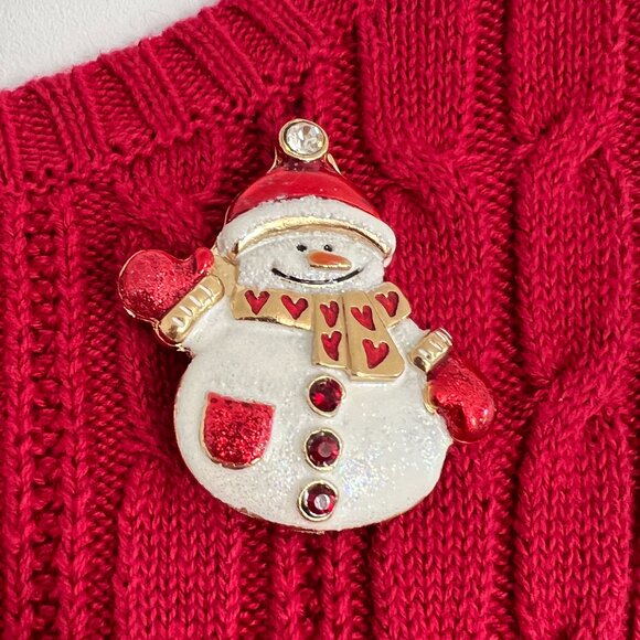 St. John's Bay Crew Neck Cable Knit Cotton Sweater Red Long Sleeve NEW Small - Picture 3 of 9